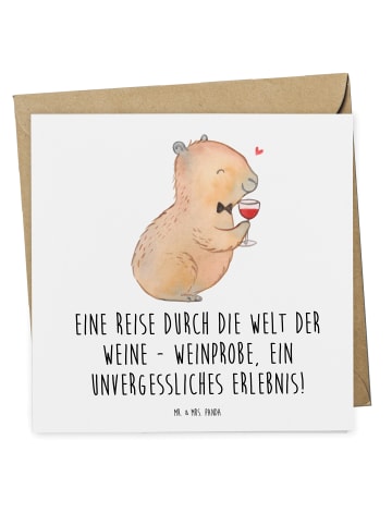 Mr. & Mrs. Panda Gutschein Weinprobe Reise mit Spruch in Weiß