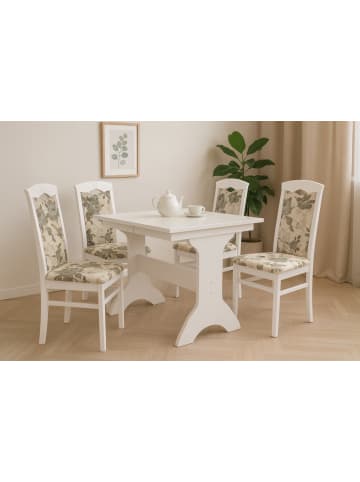 möbel-direkt 4-Fuß-Polsterstuhl 2Stühle in weiß/beige
