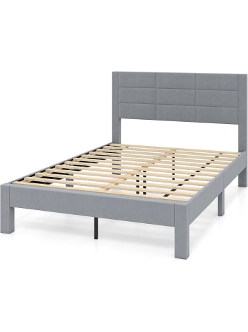 COSTWAY Bettgestell für 200 x 140 cm Matratze in Grau