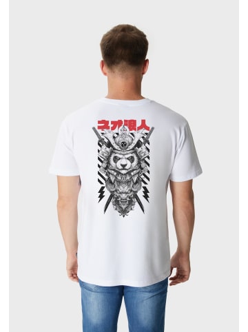 OLDSKULL T-Shirt Asian Panda Samurai Warrior Graphic in White
