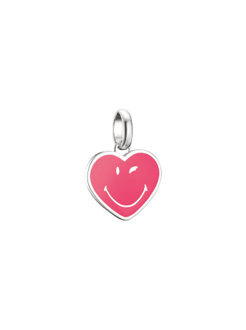 Thomas Sabo Smileyworld® Heart Charm-Anhänger Connect in silber, pink