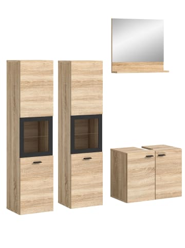 xonox.home Badkombination in Eiche Sonoma Nachbildung - (B) 137 x (H) 186 x (T) 33