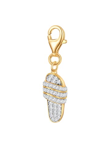 Glanzstücke München Charm Sandale Sterling Silber Zirkonia in gelbgold