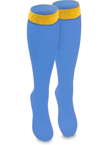 normani 3 Paar Kniestrümpfe mit farbig abgesetztem Bund Bi-Color in Himmelblau/Aprikose
