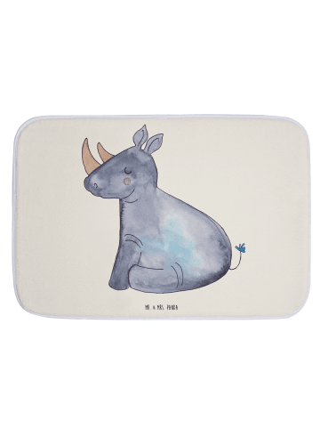 Mr. & Mrs. Panda Badezimmerteppich Einhorn Nashorn ohne Spruch in Weiß