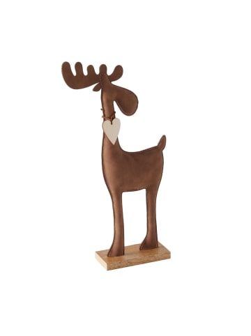 Boltze Handgefertigte Rentierfigur BOONER in Braun, (B) 5 x (H) 34 x (L) 17 cm