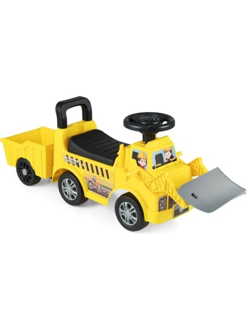 COSTWAY Sitzbagger mit Schaufel & Anhänger ab 1 Jahr in Gelb