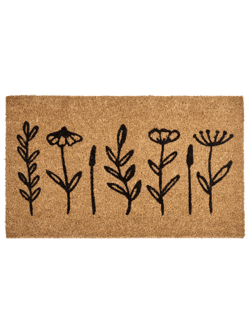 Beliani Fußmatte AGIAK in Naturfarben/Schwarz - (W) 50 x (L) 80 cm