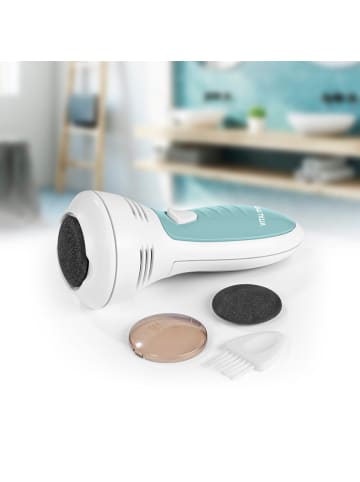 VITALmaxx Hornhautentferner mit Saugfunktion 3-tlg. 6V weiß/türkis V11 LB3 Weiß