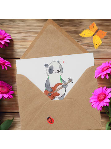 Mr. & Mrs. Panda Deluxe Karte Bassgitarre Groove mit Spruch in Weiß