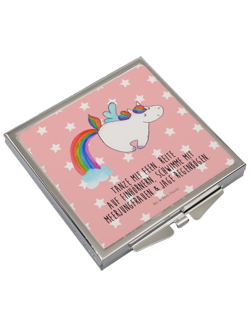 Mr. & Mrs. Panda Frauenspiegel Einhorn Fliegendes Pferd mit Spruch in Rot Pastell