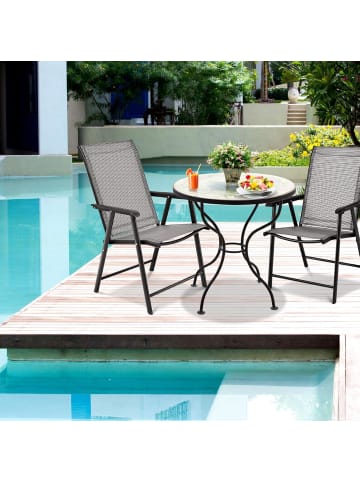 COSTWAY Gartenstühle 2er Set in Grau