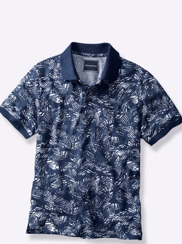 WITT WEIDEN Kurzarmshirt in dunkelblau-weiß-gemustert