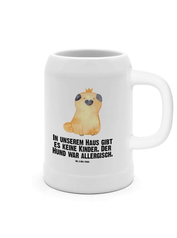 Mr. & Mrs. Panda Bierkrug Mops Krone mit Spruch in Weiß