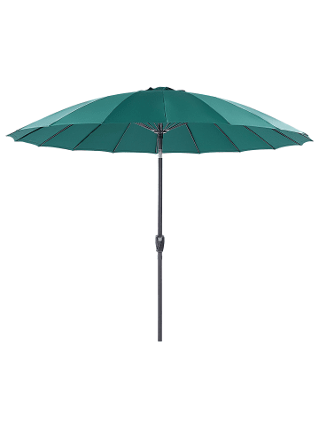 Beliani Marktschirm BAIA in Grün/Schwarz - (W) 255 x (H) 235 x (L) 255 cm