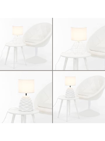 Licht-Erlebnisse Lampenschirm Ø 20 x (H)16 cm in Weiß