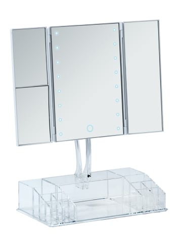 Wenko LED-Standspiegel mit Organizer Fanano in Weiß