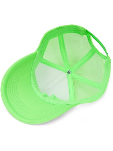 styleBREAKER Mesh Cap in Weiß-Neongrün