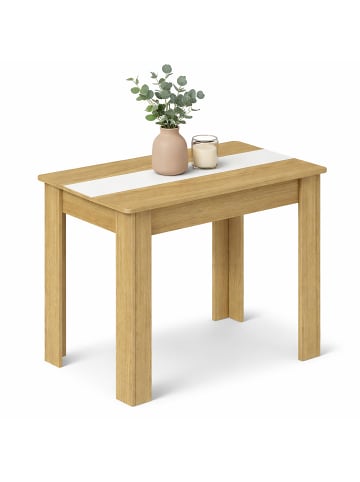 VCM Esstisch Küchentisch B. 80 x T. 50 cm Disalo in Honig-Eiche / Weiß