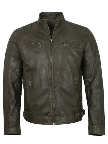 MADDOX Lederjacke Lammnappa in Oliv