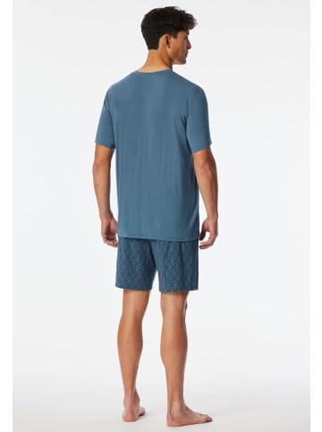 Schiesser Pyjama kurz für Herren in dunkel-blau