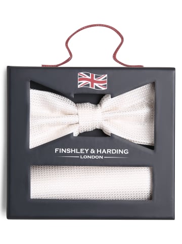 Finshley & Harding London Fliege und Einstecktuch in ecru