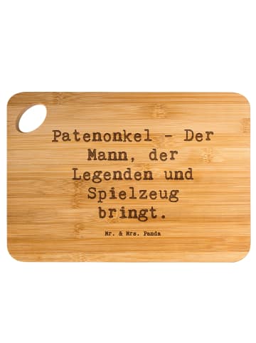 Mr. & Mrs. Panda Holzbrett Spruch Patenonkel Geschenk mit Spruch in Braun