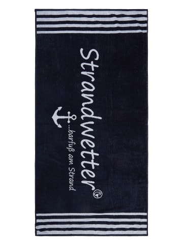 SCHIETWETTER Strandhandtuch "Strandwetter" 180x88cm in navy-white