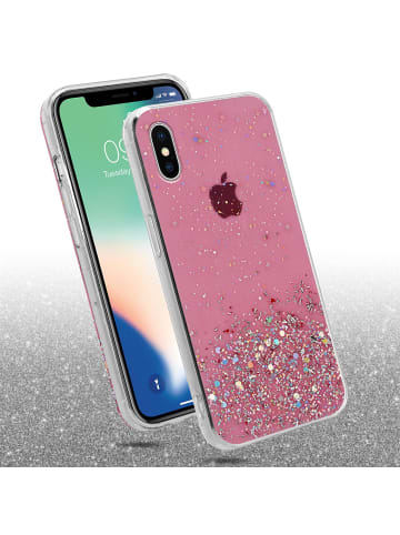 cadorabo Hülle für Apple iPhone XS MAX Glitter in Rosa mit Glitter