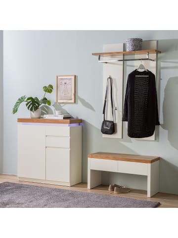 home24 Schuhkommode Namona in Eiche Dekor / Weiß