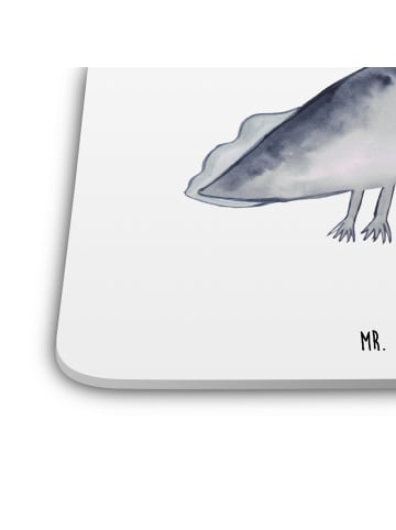 Mr. & Mrs. Panda Glasuntersetzer Axolotl Schwimmen ohne Spruch in Weiß