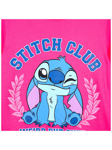 Lilo & Stitch Langarmshirt Disney Stitch mit Glitzer in Dunkelpink