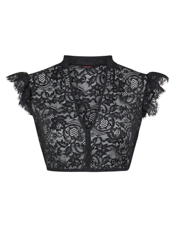 Nina von C. Dirndl-Bluse Flügelärmel in schwarz
