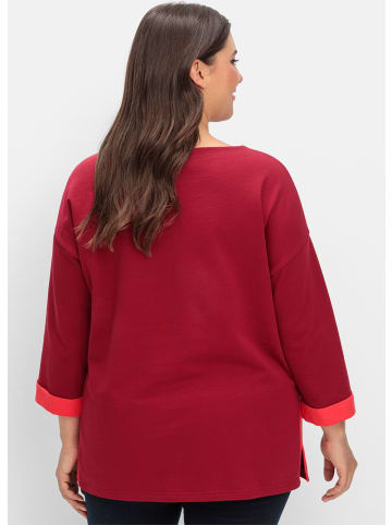 sheego Sweatshirt in dunkelrot