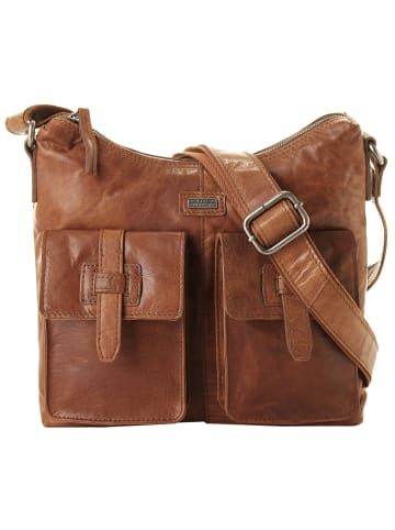 SPIKES & SPARROW Umhängetasche echt Leder in cognac