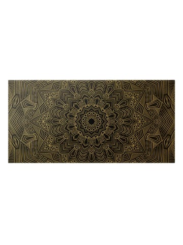 WALLART Leinwandbild Gold - Mandala Stern Muster silber schwarz in Silber