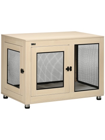 Pawhut Hundekäfig Eiche 94L x 60B x 71,5H cm