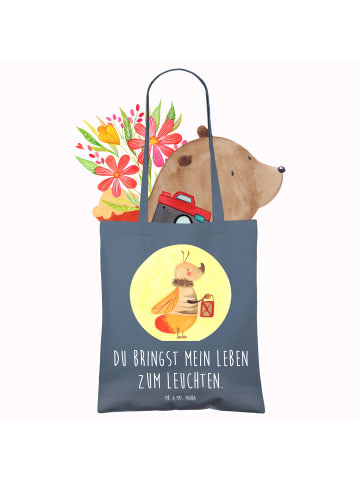 Mr. & Mrs. Panda Schultertasche Glühwürmchen mit Spruch in Indigo Blue