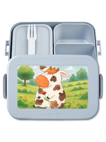 Mr. & Mrs. Panda Brotdose Kuh Design ohne Spruch in Blau Pastell