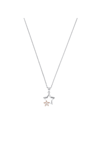 Amor Kette mit Anhänger Silber 925, rhodiniert+rosévergoldet in Bicolor