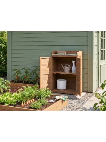 Beliani Pflanztisch TEREVILLE in Braun - (W) 67 x (H) 100 x (L) 45 cm