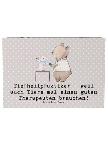 Mr. & Mrs. Panda Schatztruhe Tierheilpraktiker mit Spruch in Grau Pastell