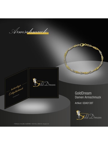 GoldDream Armband Gold 333 Gelbgold - 8 Kt, 333 Weißgold - 8 Kt ca. 18,5cm Singapurkette