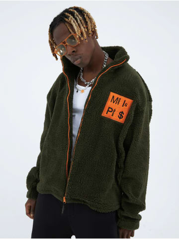 COFI 1453 Fleecejacke Money Oversize in Dunkelgrün