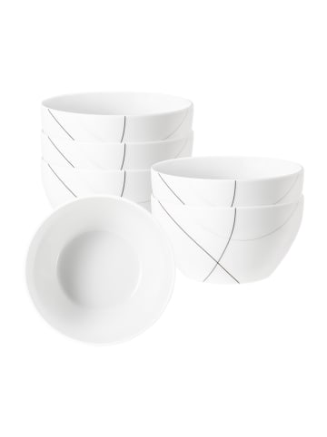 Seltmann Weiden 6er Set Müslischalen Trio Highline ø 15 cm weiß-grau in weiß-grau