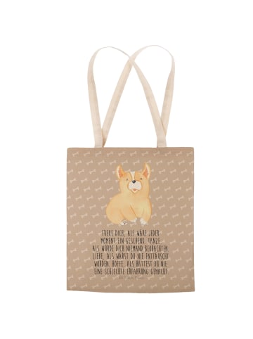 Mr. & Mrs. Panda Tote Bag Corgie mit Spruch in Hundeglück