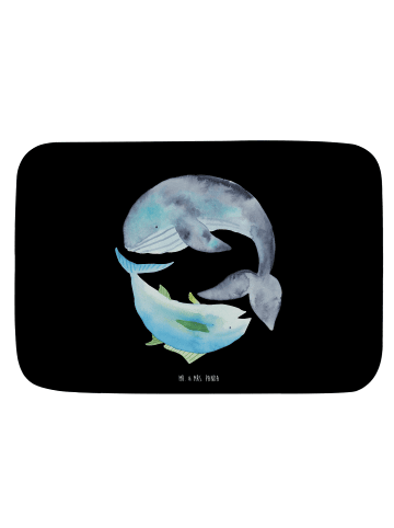 Mr. & Mrs. Panda Badematte Walfisch Thunfisch ohne Spruch in Schwarz