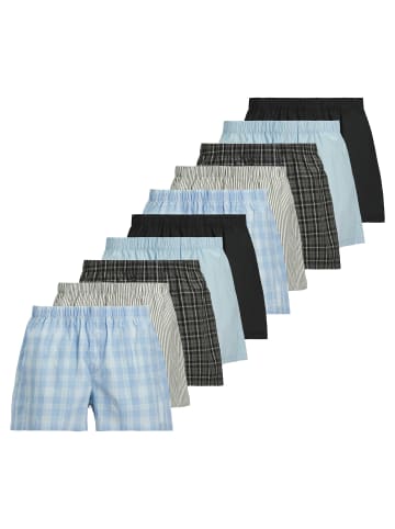 Jack & Jones Web-Boxershorts 10er Pack in Schwarz/Grau/Blau