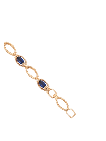 faina Women Crystal-Studded Bracelet in Rose Gold Navy
