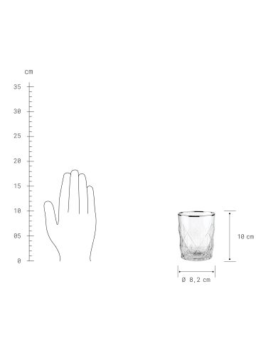 Butlers Glas mit Silberrand 345ml UPSCALE in Transparent-Silber